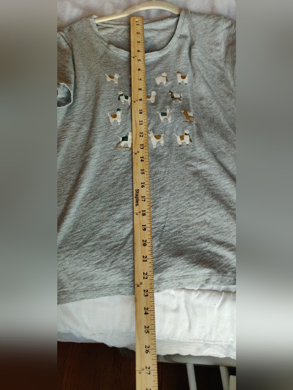 J. Crew Gray Short Sleeve Tee with Llama Print Collectors Addition - Picture 11 of 16
